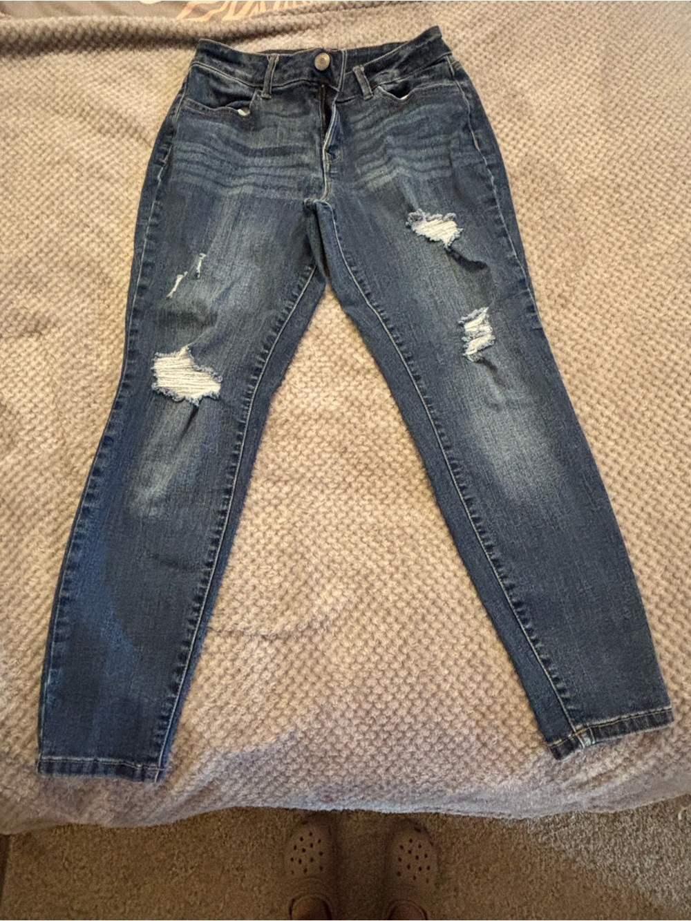 Maurices Medium Wash Distressed Skinny Jeans